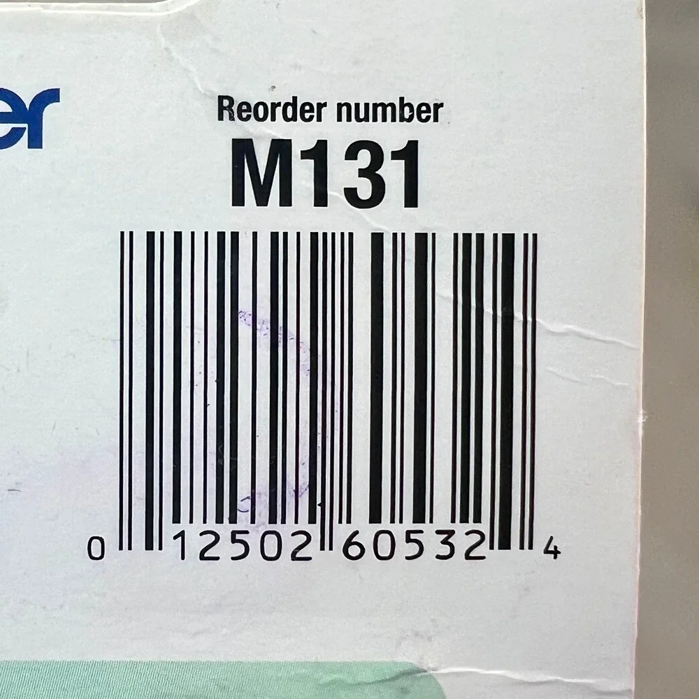 Brother M-131 P-Touch Label Tape 1/2 Inch Black on Clear NEW M-Series 12mm x 8m